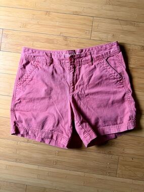Eddie Bauer Coral Chino Shorts Cotton Summer Preppy Coastal Classic Size 6